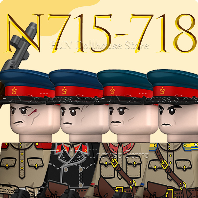 Lego Minifigure Holder - MOC WW2 Soviet Soldier Figures Building