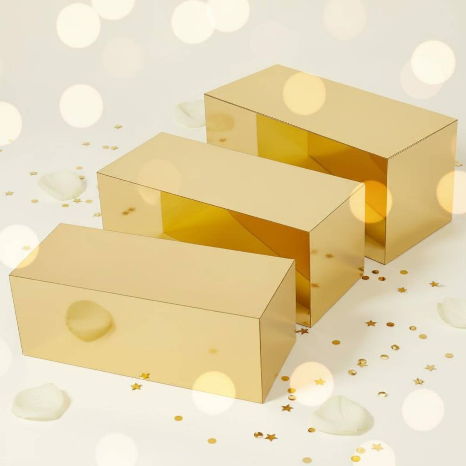 3 Pieces Gold Acrylic Display  - Display Risers Set recensione e prezzo