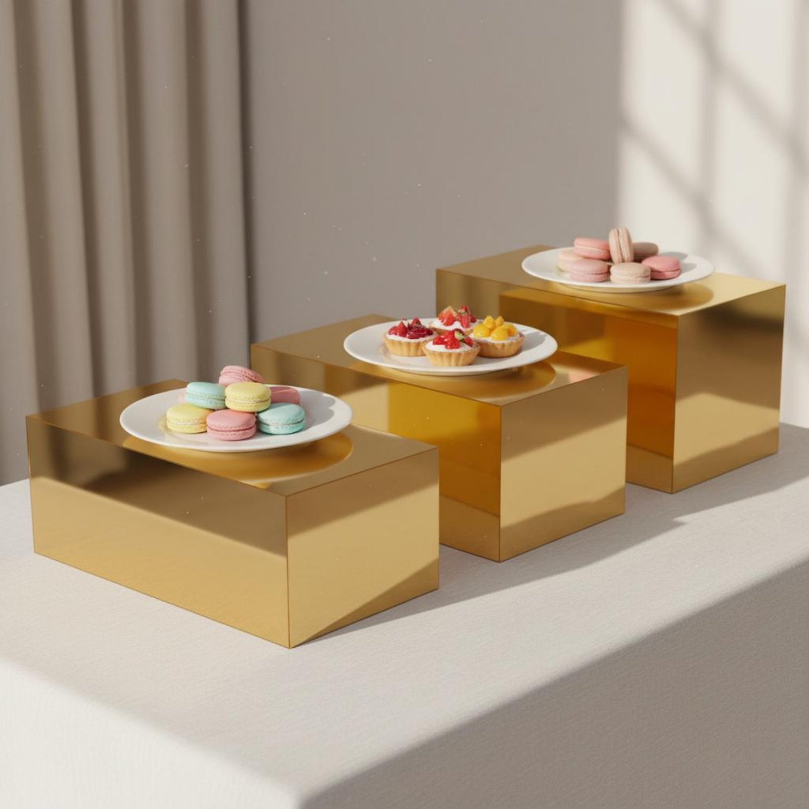 3 Pieces Gold Acrylic Display  - Display Risers Set recensione e prezzo