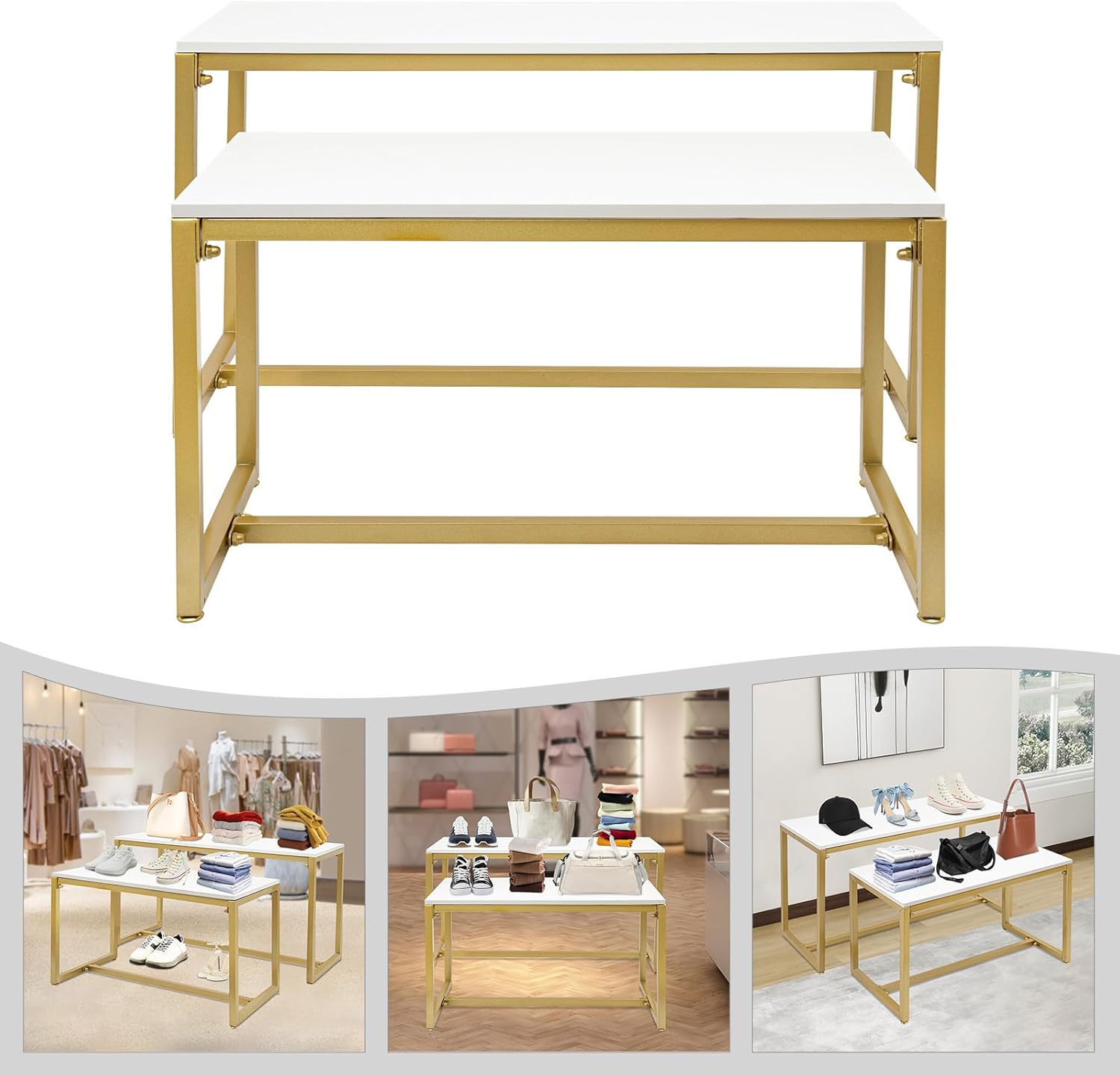2-Piece Set Gold Modern Nestin - Display Risers Set recensione e prezzo