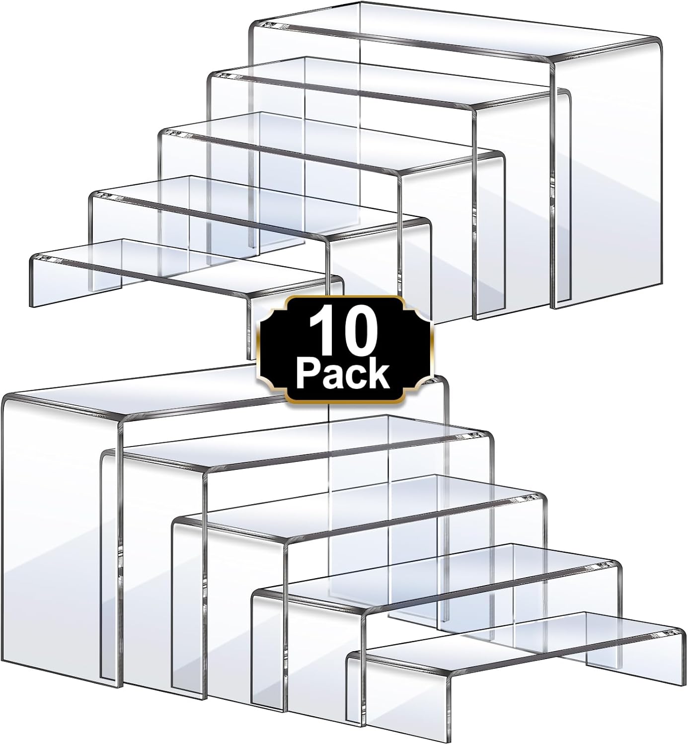 10 Pcs Acrylic Risers Set, 5 S - Display Risers Set recensione e prezzo