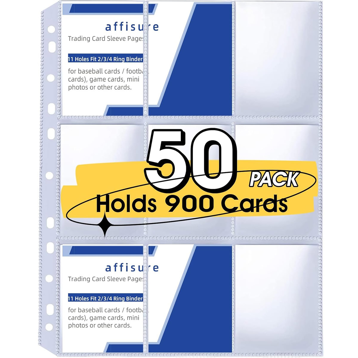 50 Pack 9 Pocket Card Sleeves  - Trading Card Binder recensione e prezzo