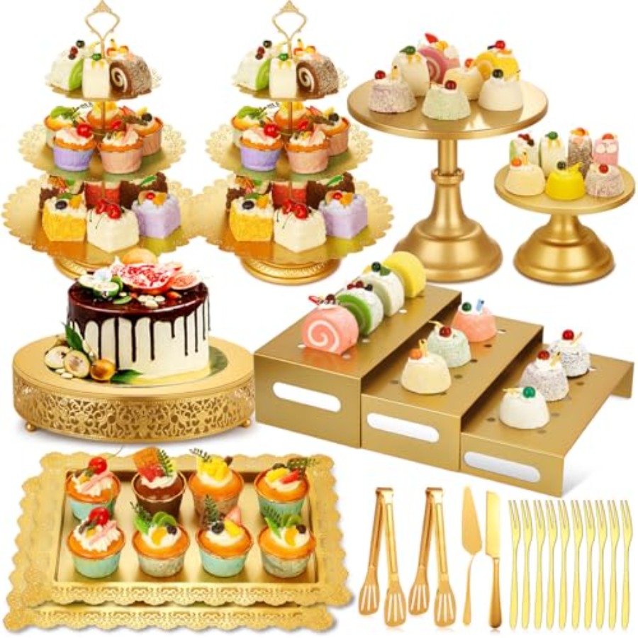 Metal Gold Dessert Table Displ - Display Risers Set recensione e prezzo