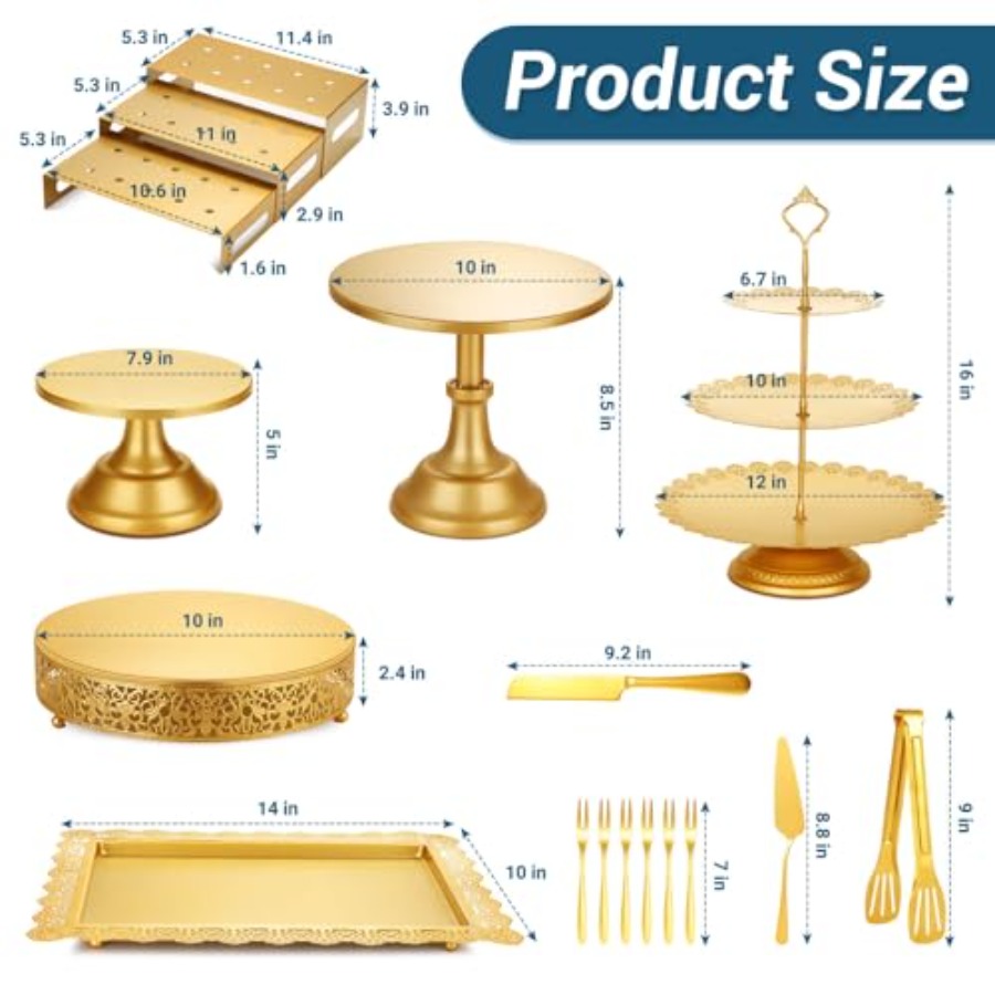 Metal Gold Dessert Table Displ - Display Risers Set recensione e prezzo