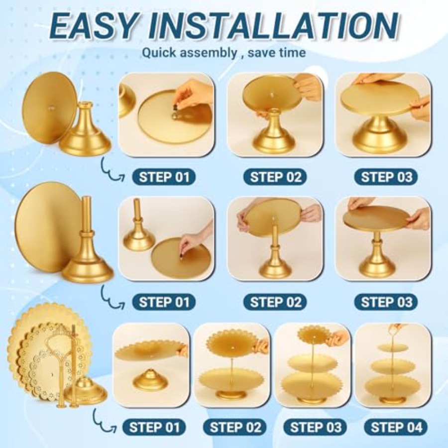 Metal Gold Dessert Table Displ - Display Risers Set recensione e prezzo